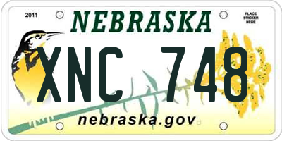 NE license plate XNC748