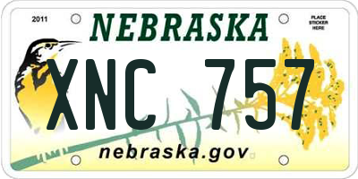 NE license plate XNC757