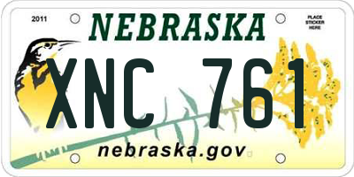 NE license plate XNC761