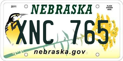 NE license plate XNC765