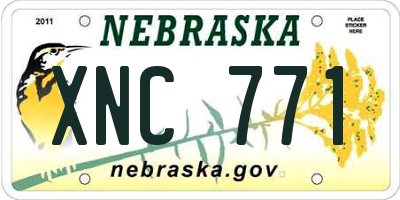 NE license plate XNC771
