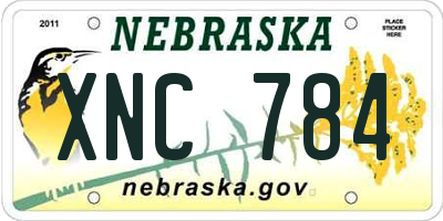 NE license plate XNC784