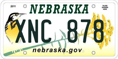 NE license plate XNC878
