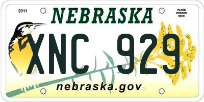 NE license plate XNC929
