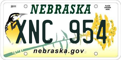 NE license plate XNC954