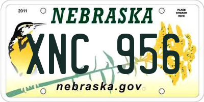 NE license plate XNC956