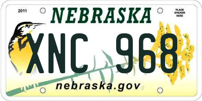NE license plate XNC968