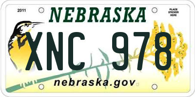 NE license plate XNC978