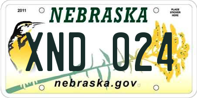 NE license plate XND024