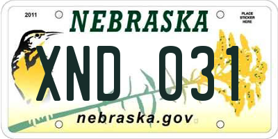 NE license plate XND031