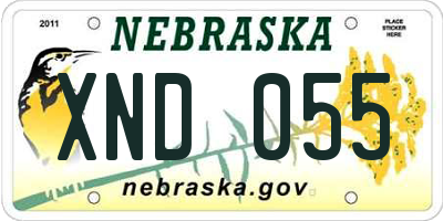 NE license plate XND055