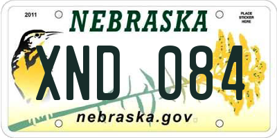 NE license plate XND084