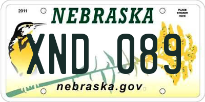 NE license plate XND089