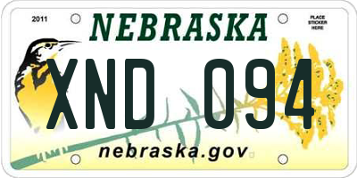 NE license plate XND094