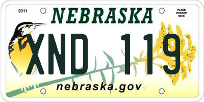 NE license plate XND119