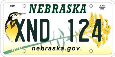 NE license plate XND124