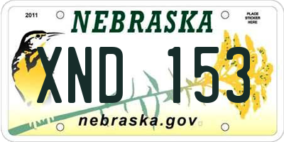 NE license plate XND153