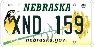 NE license plate XND159