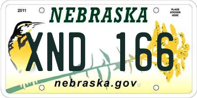 NE license plate XND166