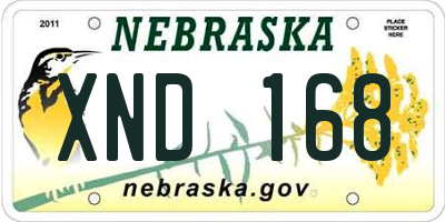 NE license plate XND168