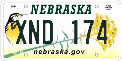 NE license plate XND174