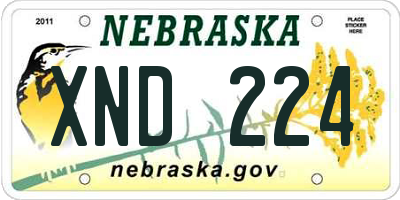 NE license plate XND224