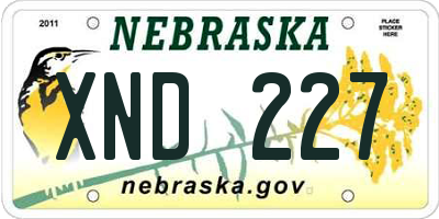 NE license plate XND227