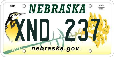 NE license plate XND237