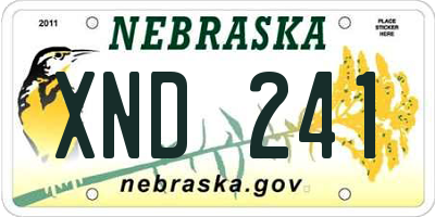 NE license plate XND241