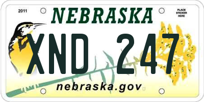 NE license plate XND247