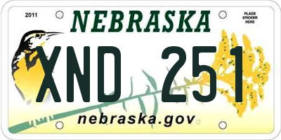 NE license plate XND251