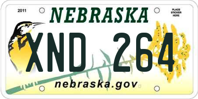 NE license plate XND264