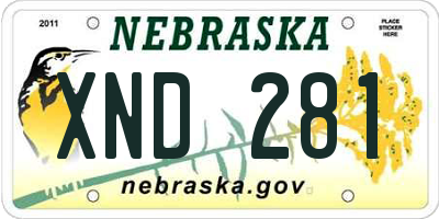 NE license plate XND281