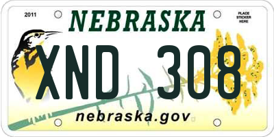NE license plate XND308