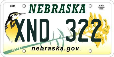 NE license plate XND322