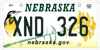 NE license plate XND326