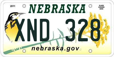 NE license plate XND328