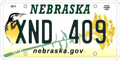 NE license plate XND409