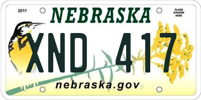 NE license plate XND417