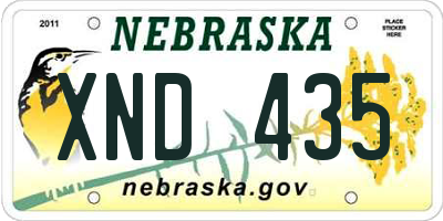 NE license plate XND435