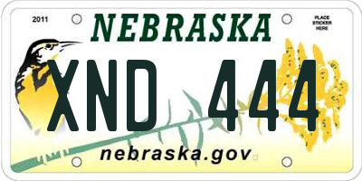 NE license plate XND444