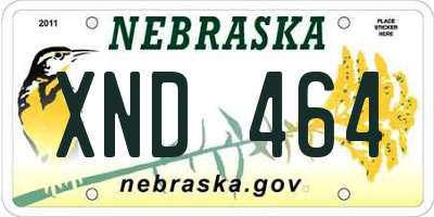 NE license plate XND464