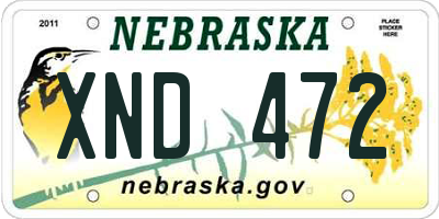 NE license plate XND472