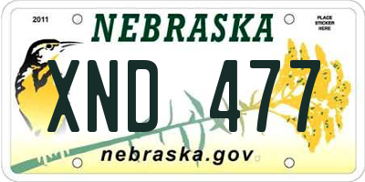 NE license plate XND477