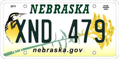 NE license plate XND479