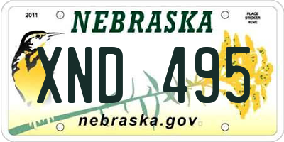 NE license plate XND495
