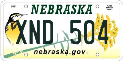 NE license plate XND504