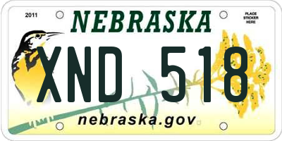 NE license plate XND518