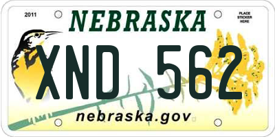 NE license plate XND562