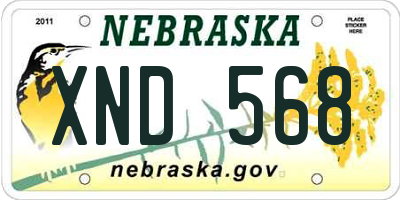 NE license plate XND568
